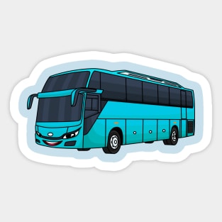 Modern passenger bus cartoon illustration Sticker